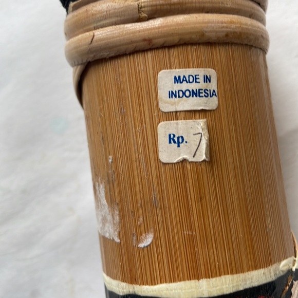 Indonesian rainstick instrument small Wood handpainted - Picture 4 of 7